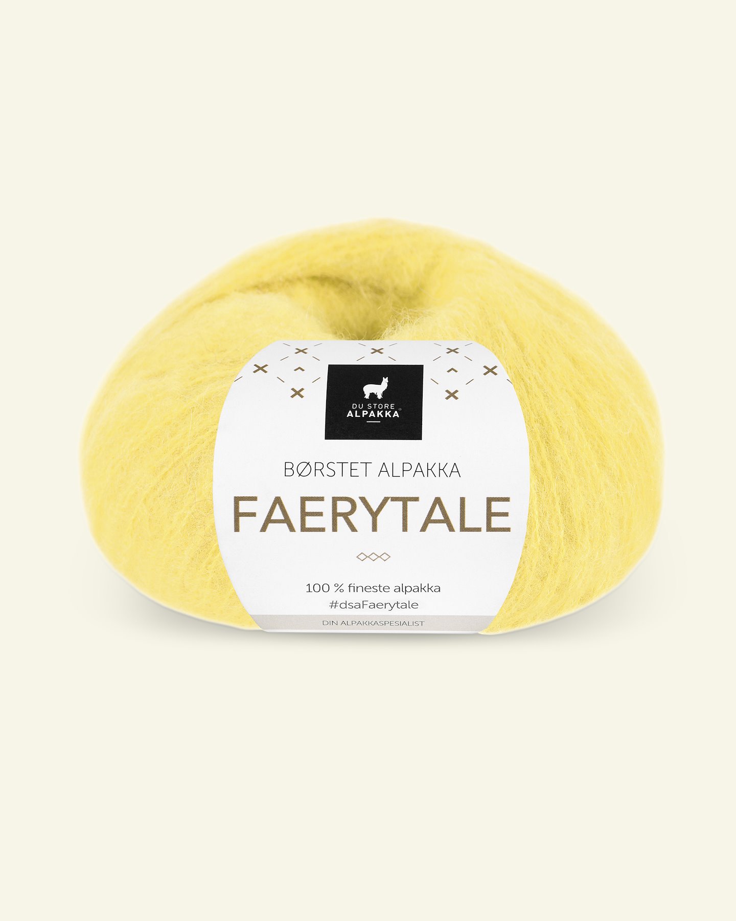 Du Store Alpakka, børstet alpakkagarn "Faerytale", gul (812) 90000619_pack