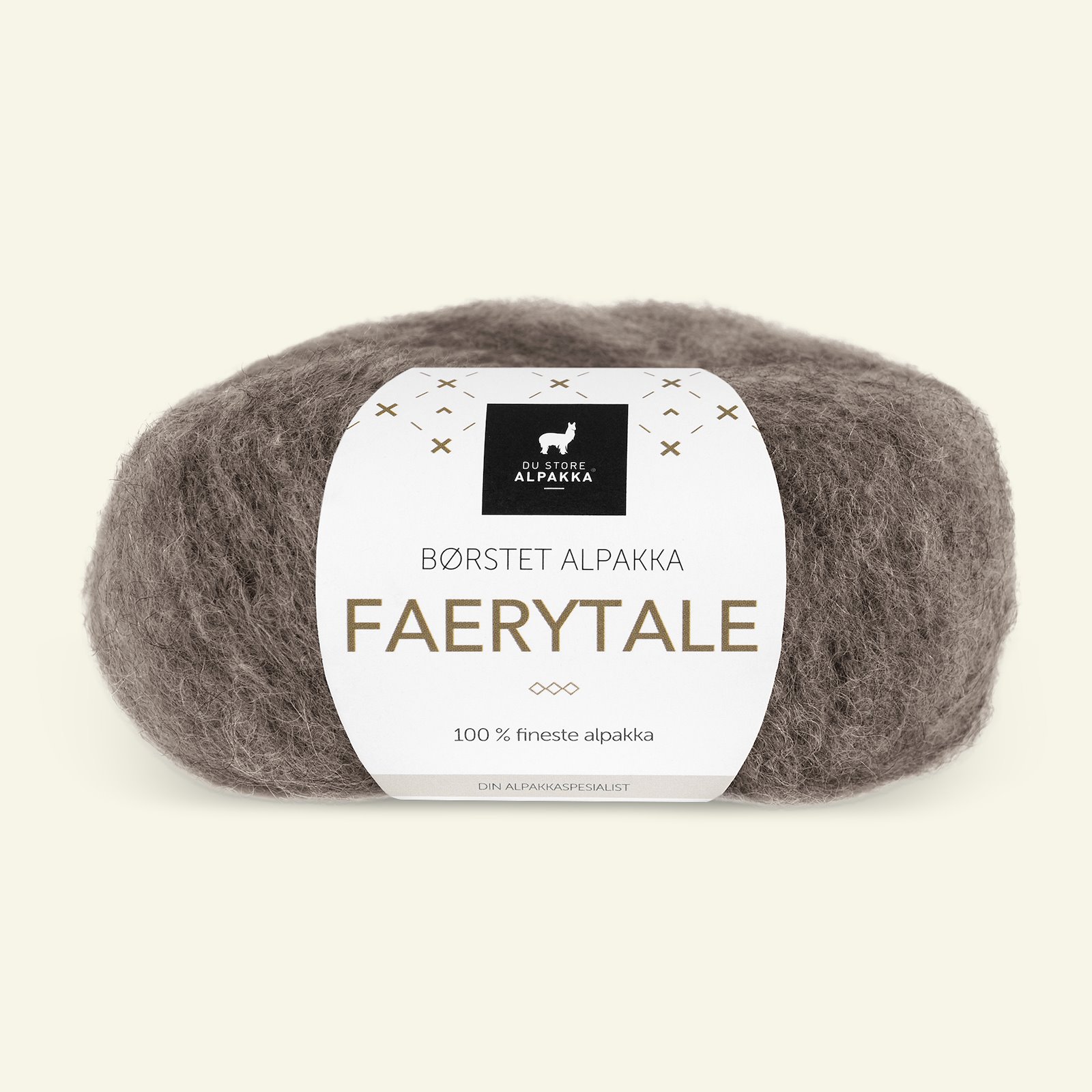 Du Store Alpakka, børstet alpakkagarn "Faerytale", mørk gråbrun (726) 90000585_pack