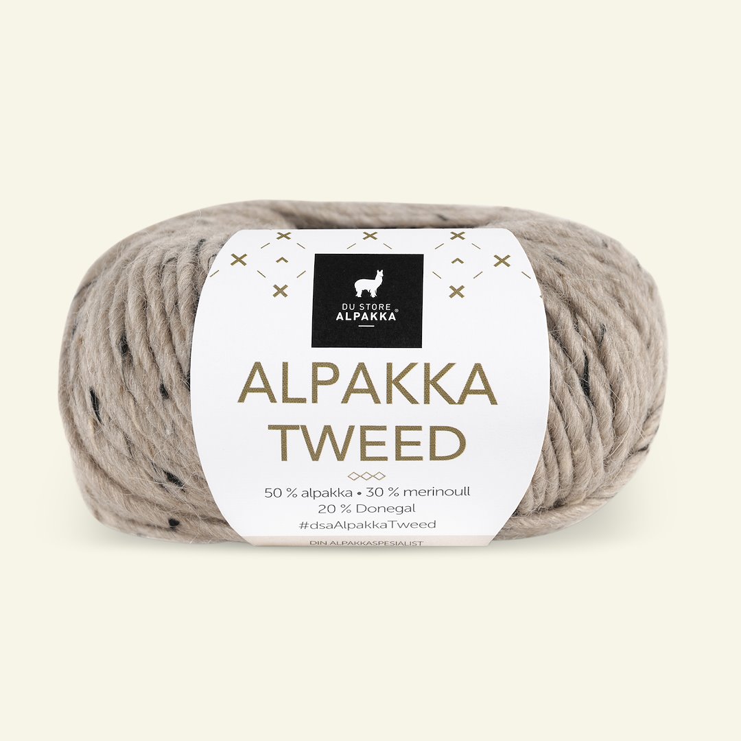 Se Du Store Alpakka, tweed uldgarn "Alpakka Tweed", beige (107) hos Selfmade