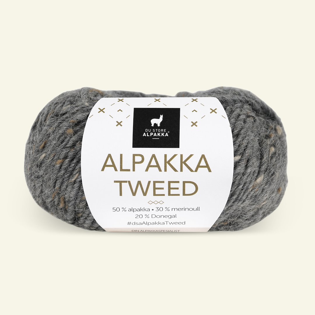 Se Du Store Alpakka, tweed uldgarn "Alpakka Tweed", mørk grå (102) hos Selfmade