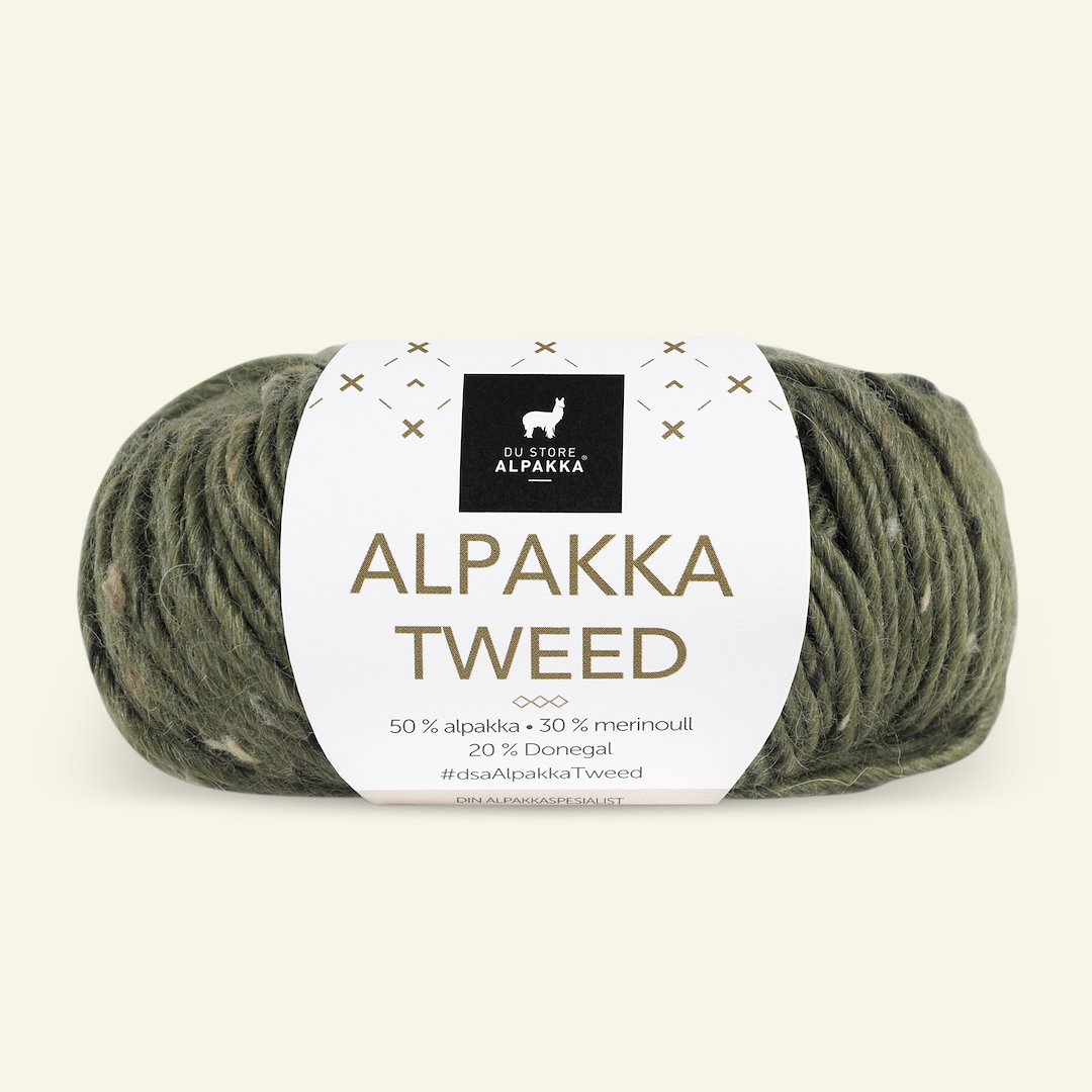 Billede af Du Store Alpakka, tweed uldgarn "Alpakka Tweed", oliven (110)