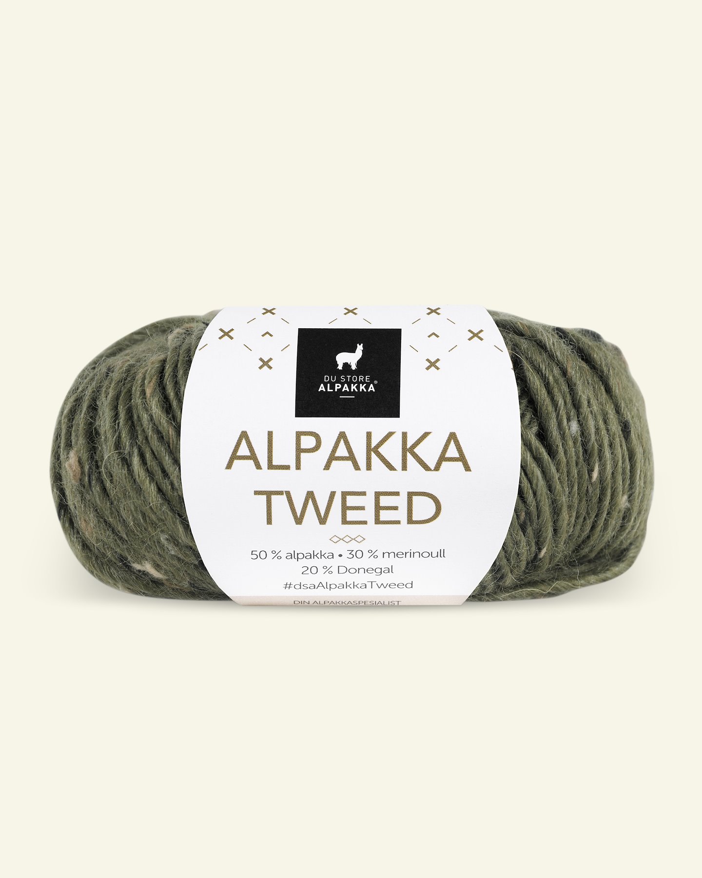 Du Store Alpakka, tweed uldgarn "Alpakka Tweed", oliven (110) 90000524_pack