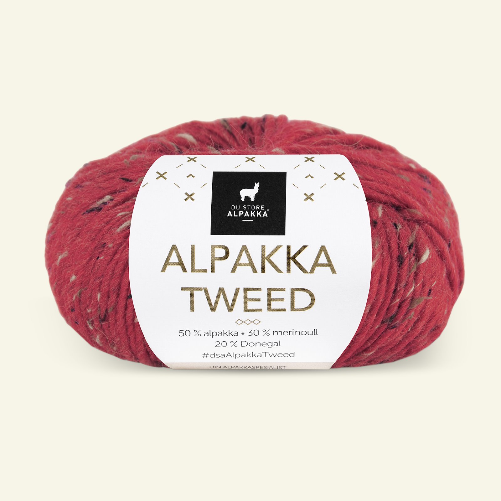 Du Store Alpakka, tweed uldgarn "Alpakka Tweed", rød (120) 90000529_pack