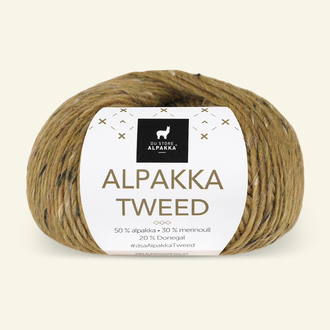 Se Du Store Alpakka, tweed uldgarn "Alpakka Tweed", sennep (130) hos Selfmade