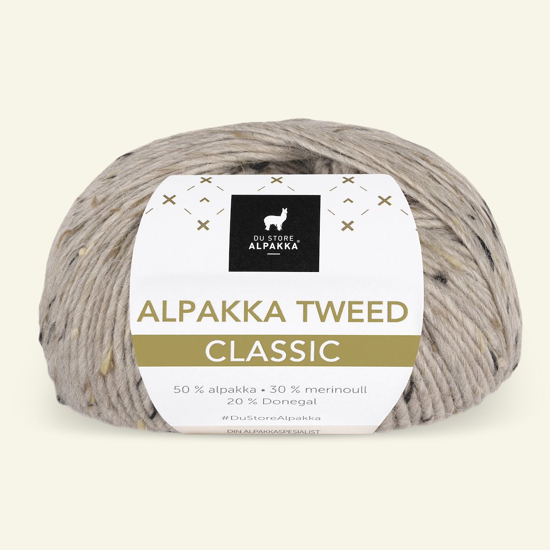 Se Du Store Alpakka, tweed uldgarn "Tweed Classic", beige (107) hos Selfmade