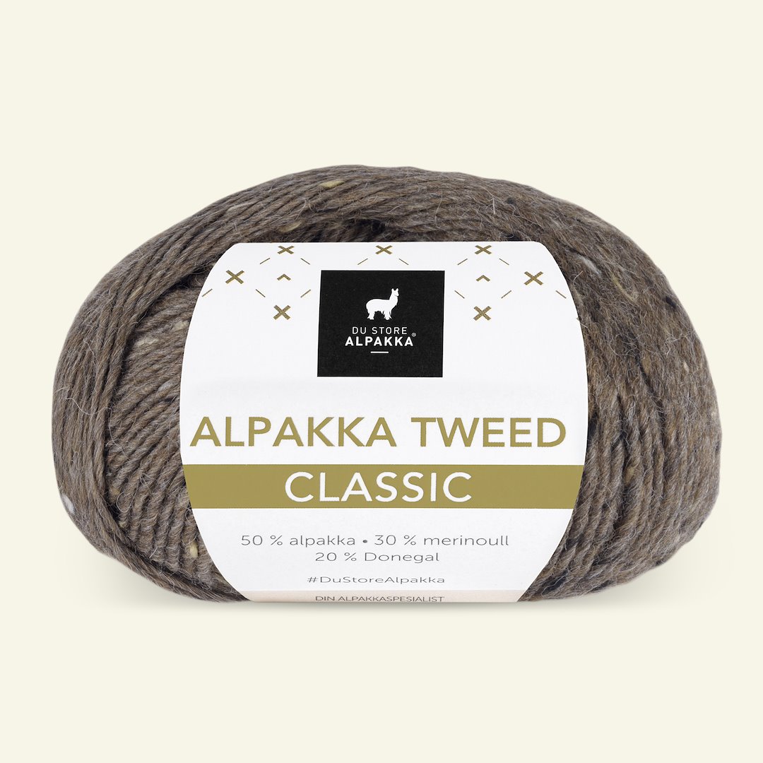 Se Du Store Alpakka, tweed uldgarn "Tweed Classic", brun (112) hos Selfmade