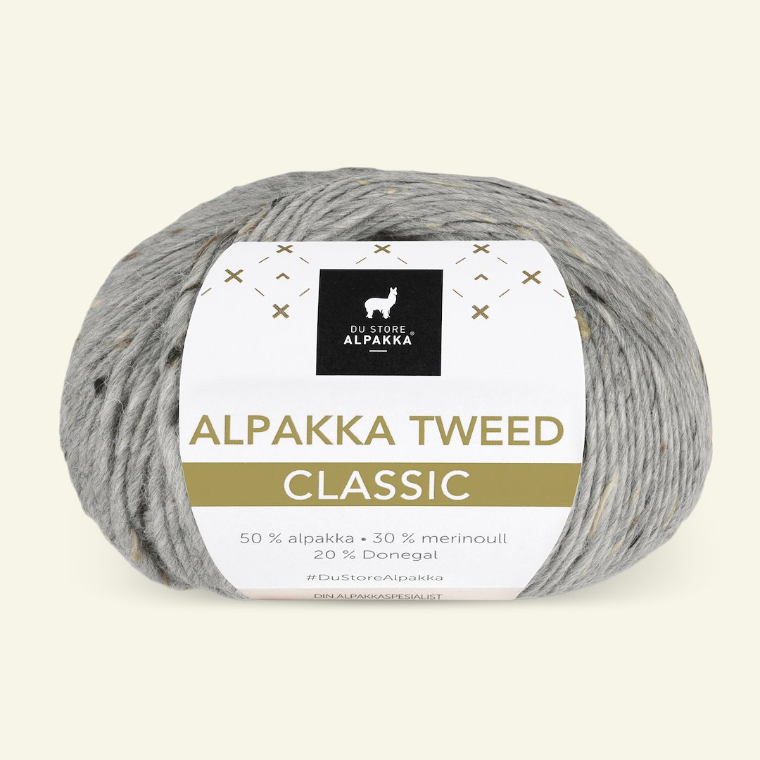 Se Du Store Alpakka, tweed uldgarn "Tweed Classic", grå (101) hos Selfmade