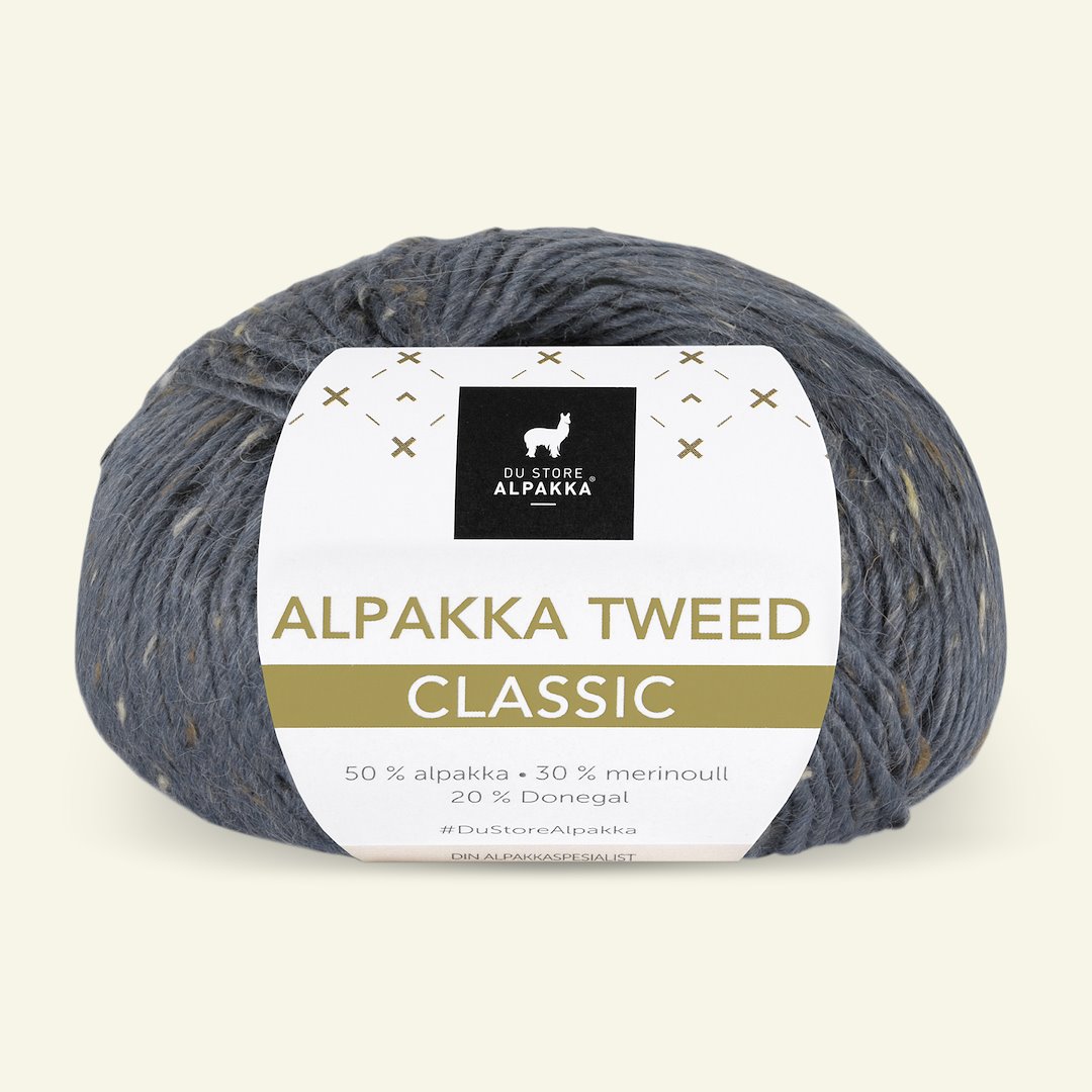 Se Du Store Alpakka, tweed uldgarn "Tweed Classic", gråblå (129) hos Selfmade