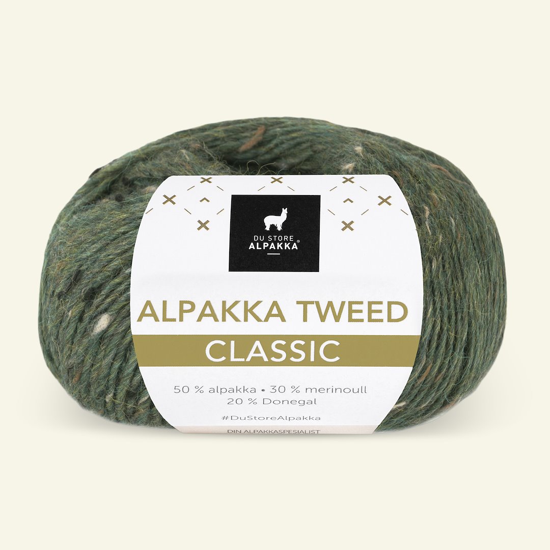 Se Du Store Alpakka, tweed uldgarn "Tweed Classic", grøn (132) hos Selfmade