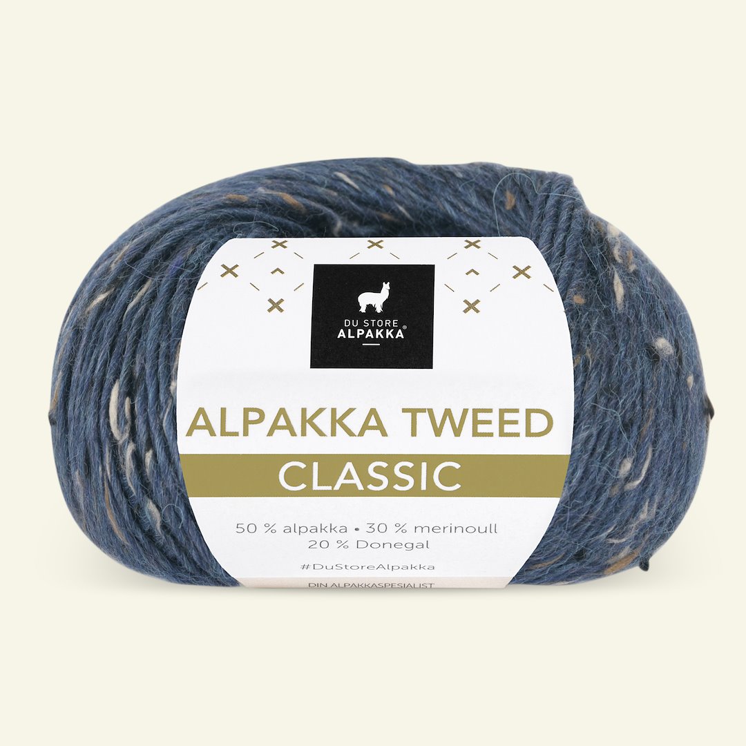 Se Du Store Alpakka, tweed uldgarn "Tweed Classic", indigo (133) hos Selfmade