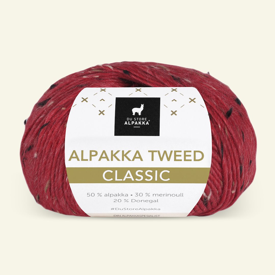 Se Du Store Alpakka, tweed uldgarn "Tweed Classic", rød (120) hos Selfmade