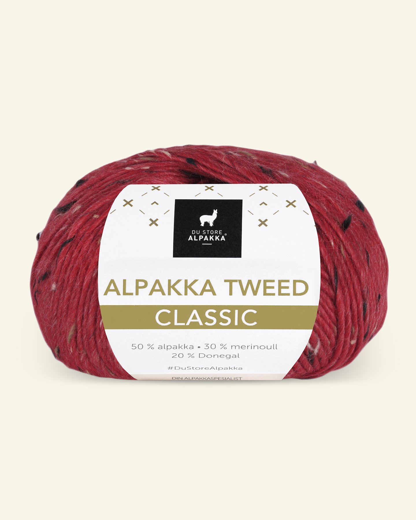 Du Store Alpakka, tweed uldgarn "Tweed Classic", rød (120) 90000542_pack