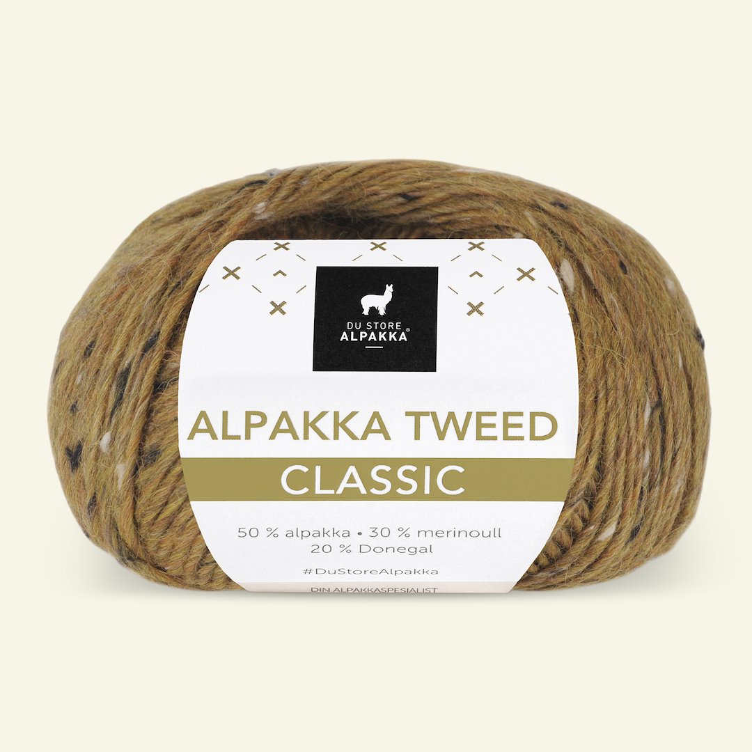 Se Du Store Alpakka, tweed uldgarn "Tweed Classic", sennep (130) hos Selfmade