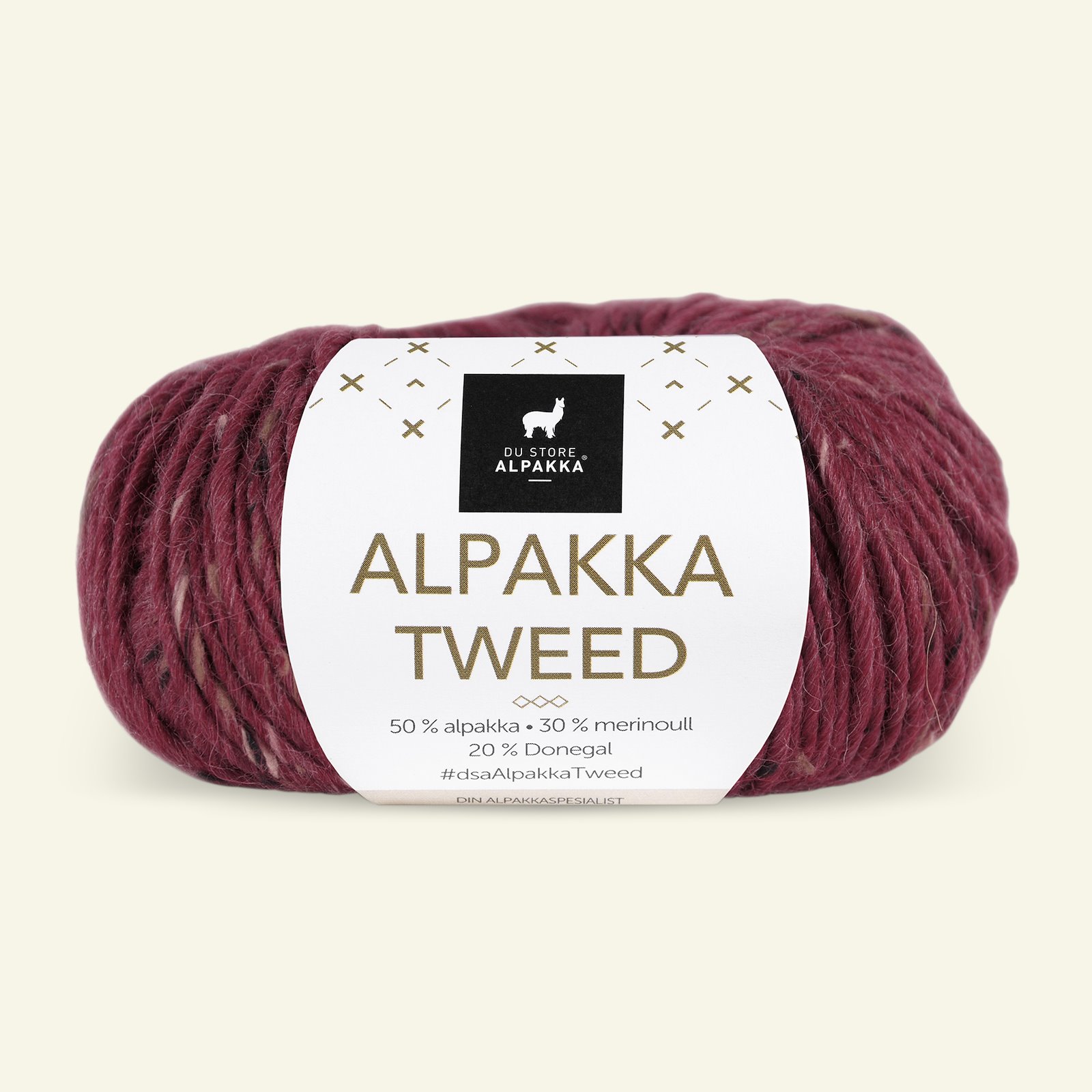 Du Store Alpakka, tweed ullgarn "Alpakka Tweed", dyb rød (116) 90000527_pack
