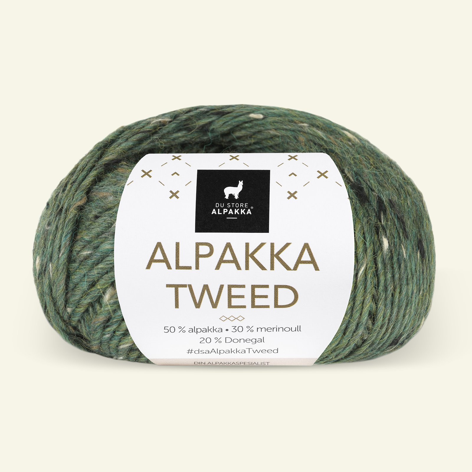 Du Store Alpakka, tweed ullgarn "Alpakka Tweed", furugrøn (132) 90000532_pack