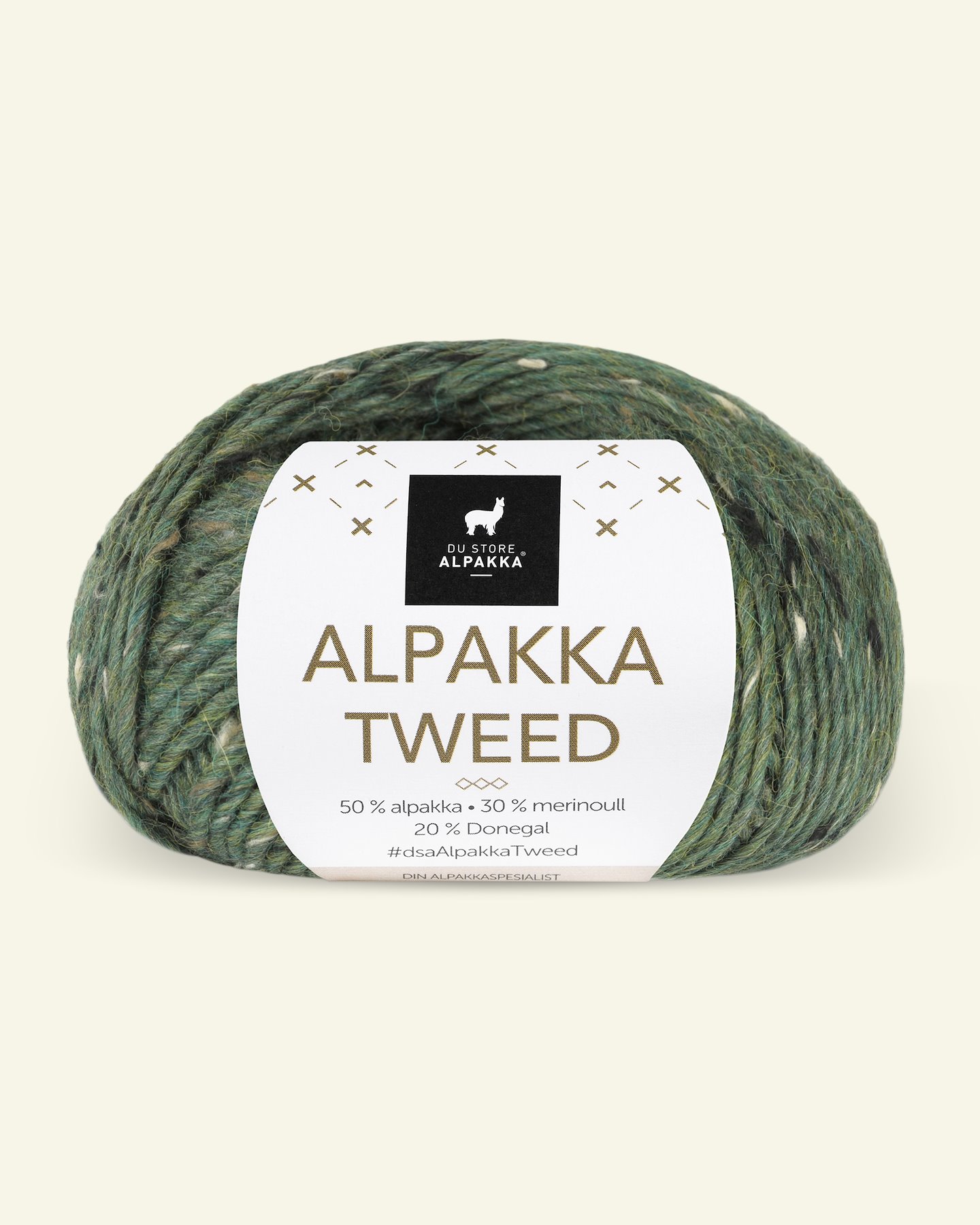 Du Store Alpakka, tweed ullgarn "Alpakka Tweed", furugrøn (132) 90000532_pack