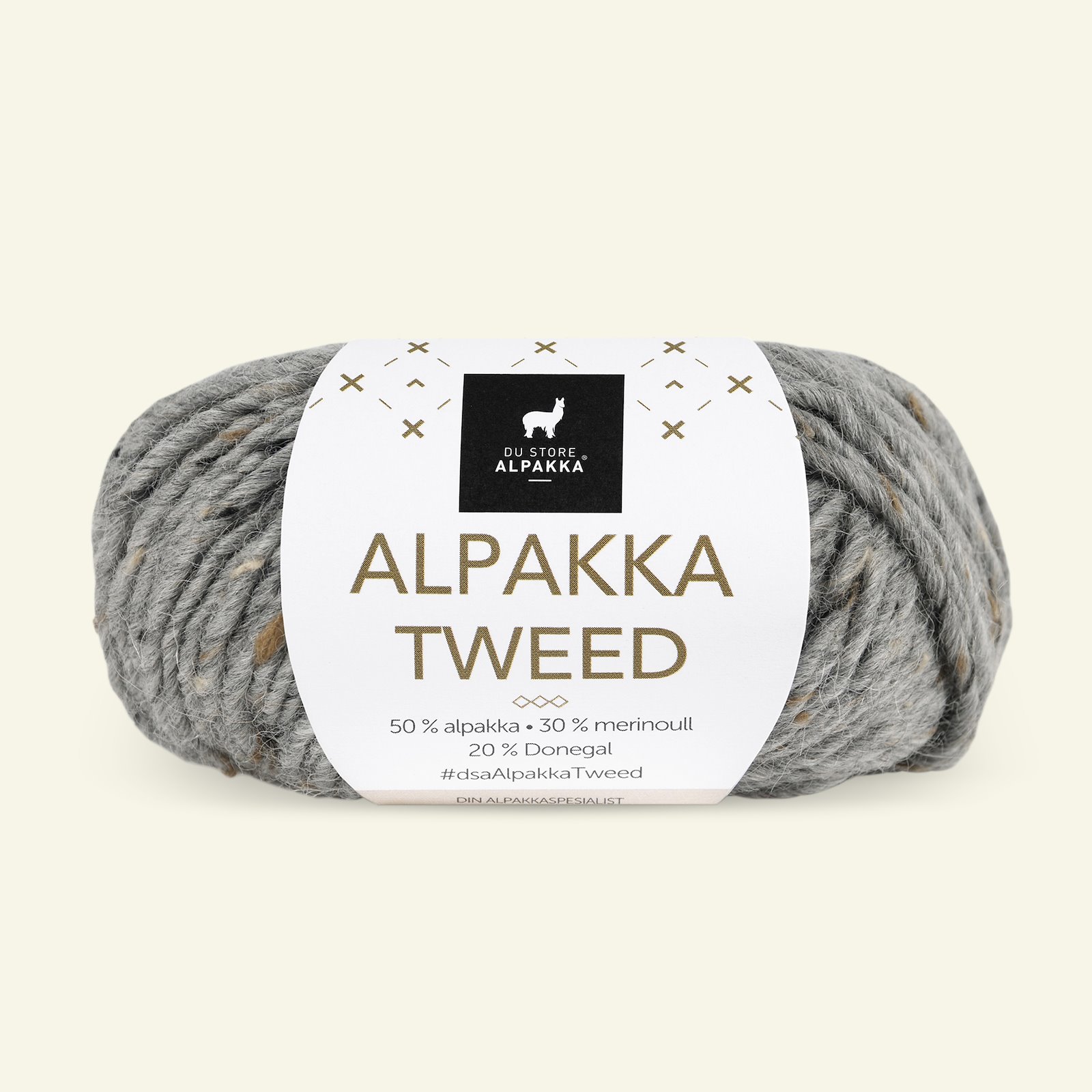 Du Store Alpakka, tweed ullgarn "Alpakka Tweed", grå (101) 90000520_pack
