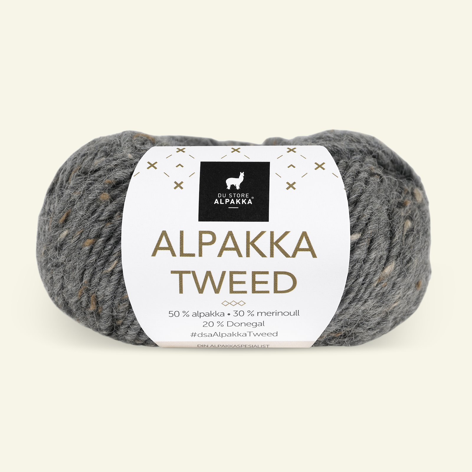 Du Store Alpakka, tweed ullgarn "Alpakka Tweed", mørk grå (102) 90000521_pack