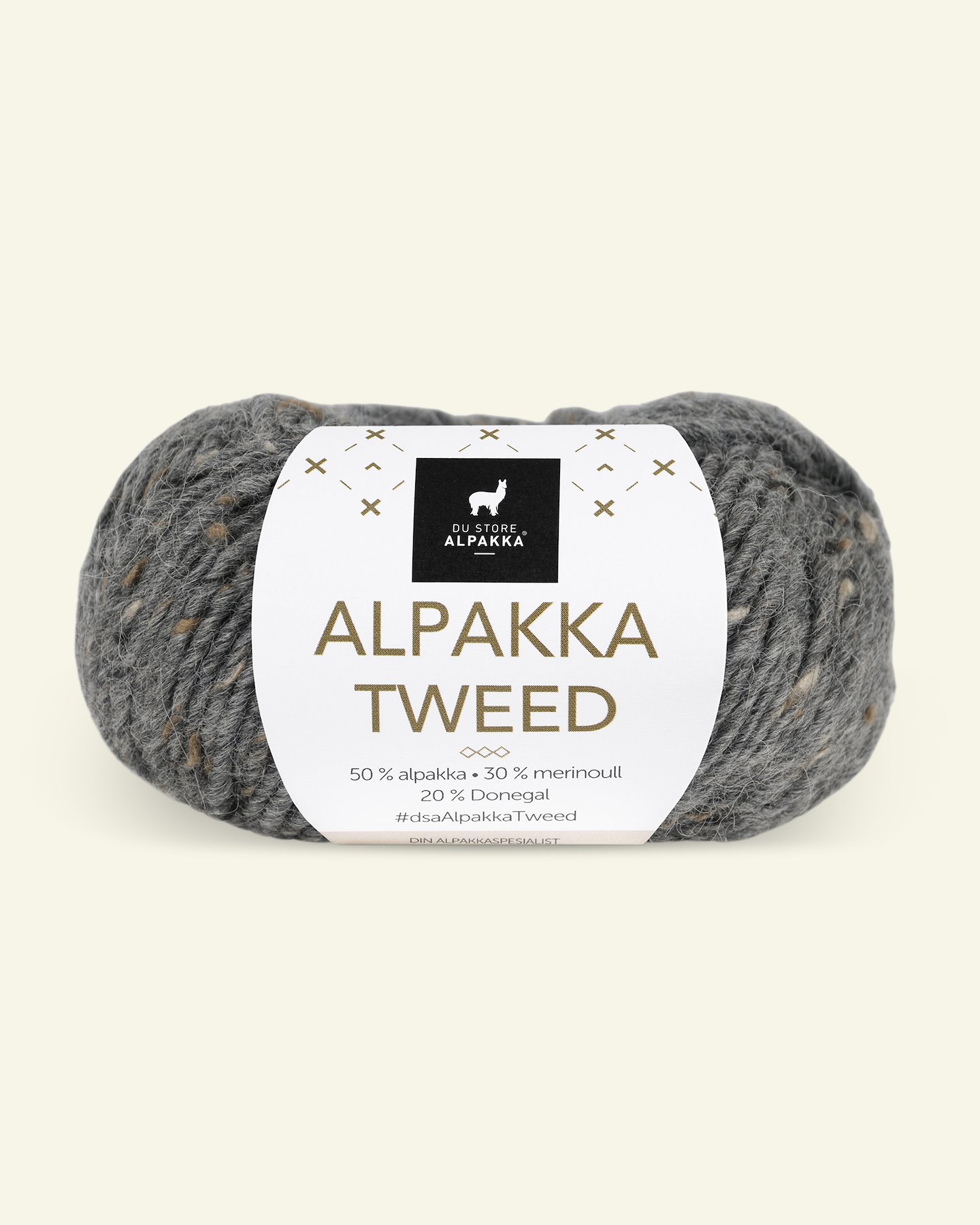 Du Store Alpakka, tweed ullgarn "Alpakka Tweed", mørk grå (102) 90000521_pack
