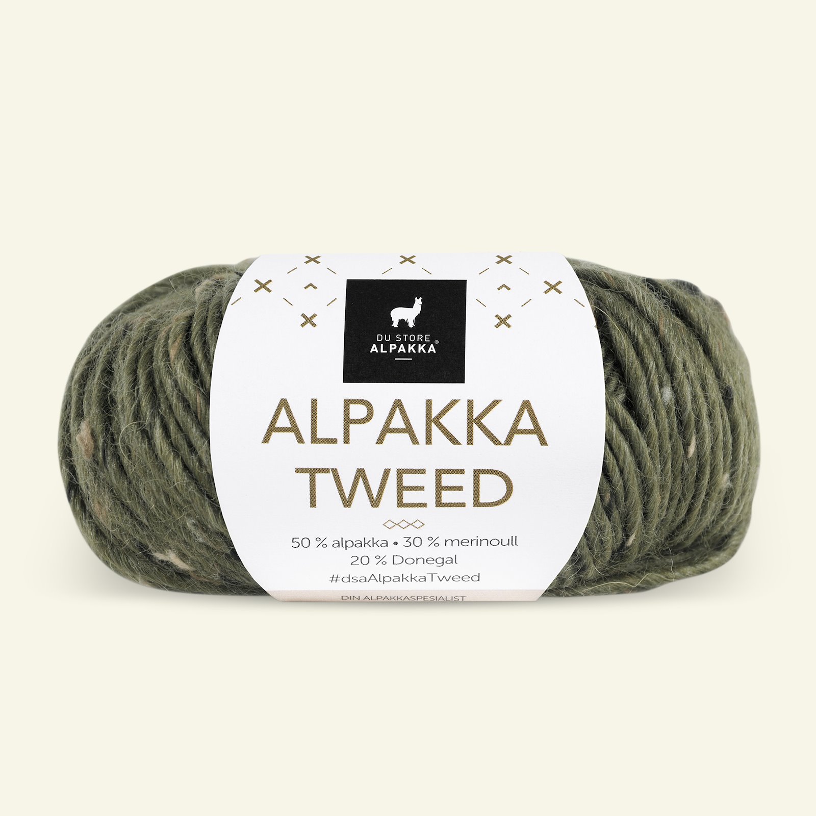 Du Store Alpakka, tweed ullgarn "Alpakka Tweed", oliven (110) 90000524_pack