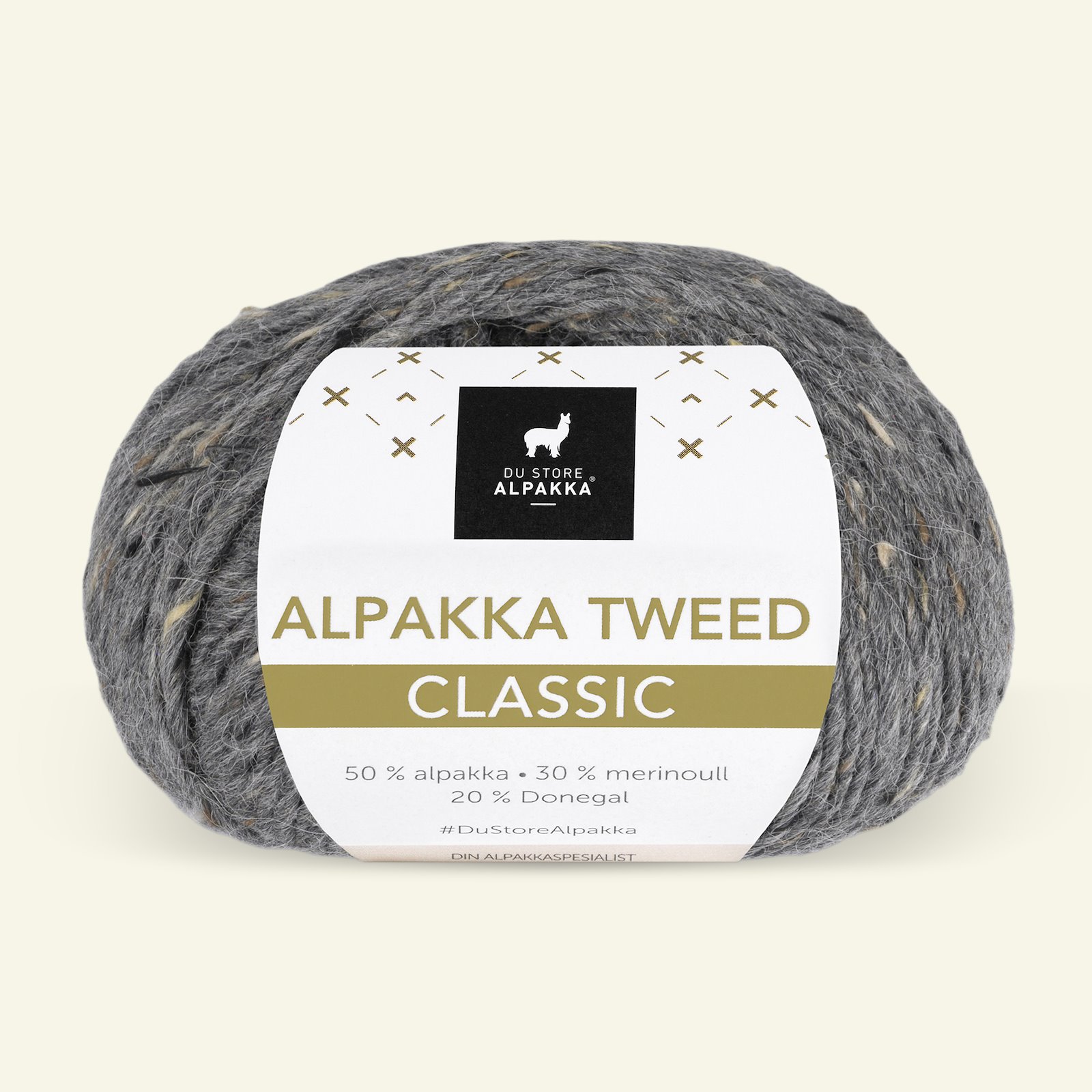 Du Store Alpakka,tweed ullgarn "Tweed Classic", mørk grå (102) 90000537_pack