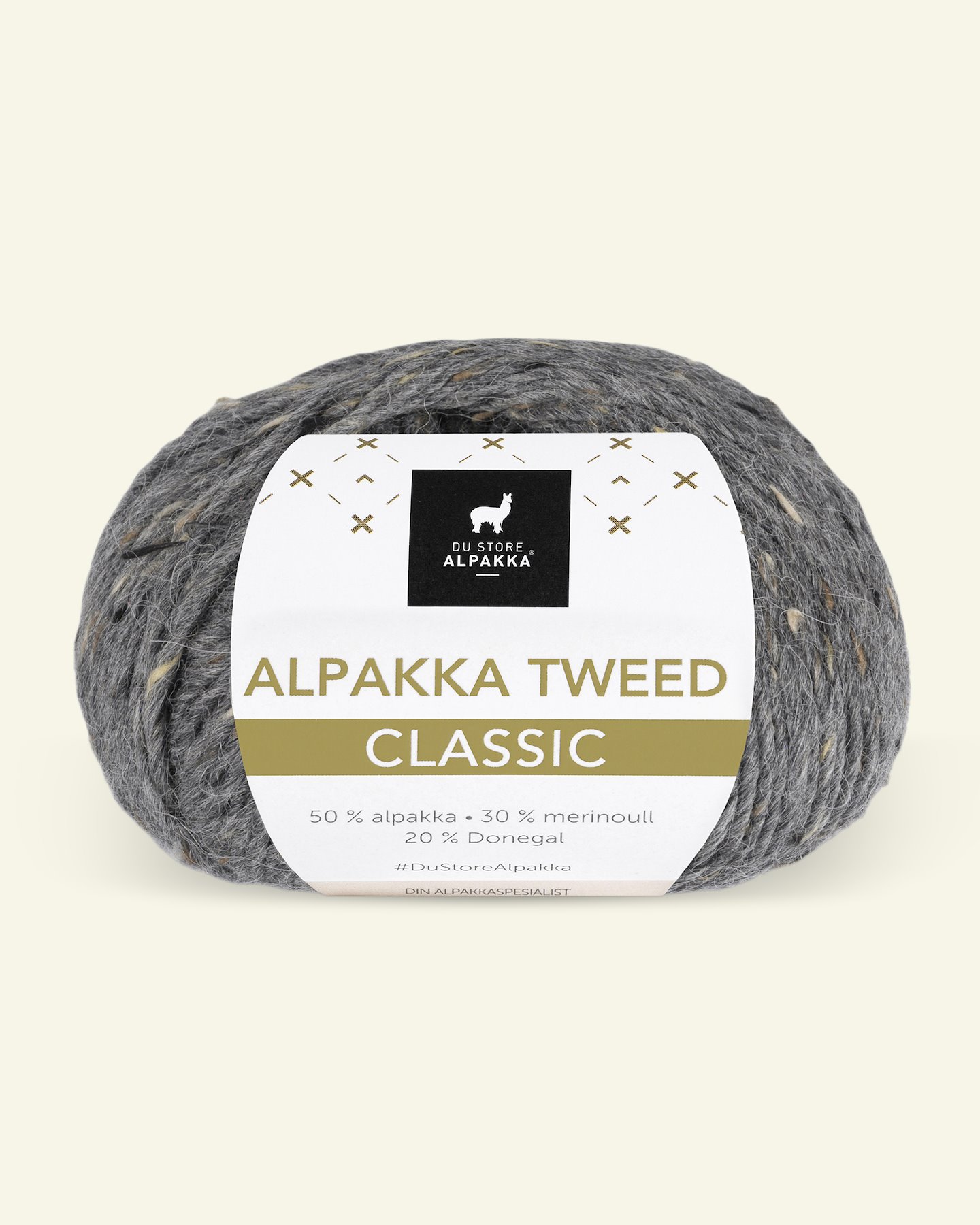 Du Store Alpakka, tweed ullgarn "Tweed Classic", mørk grå (102) 90000537_pack