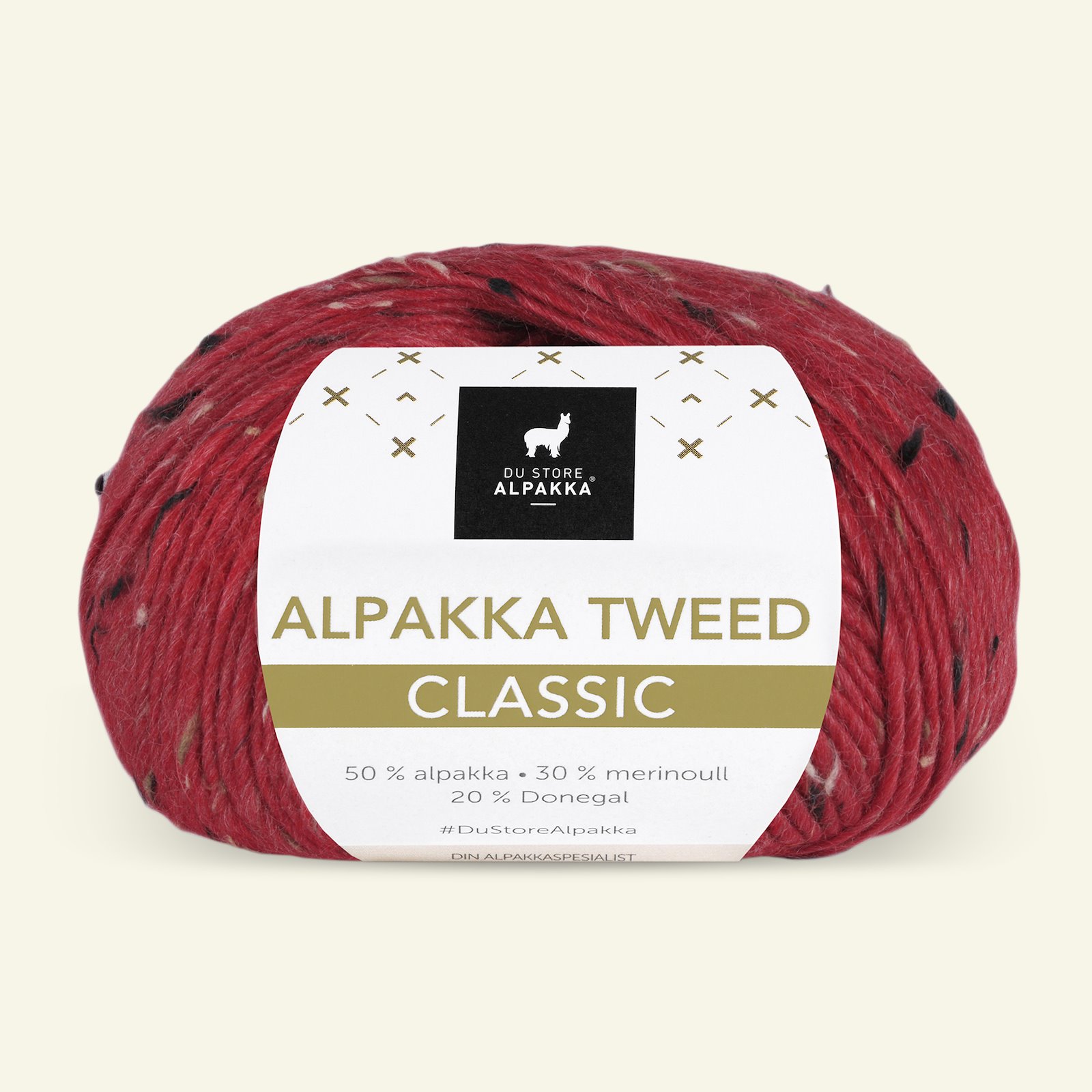 Du Store Alpakka,tweed ullgarn "Tweed Classic", rød (120) 90000542_pack