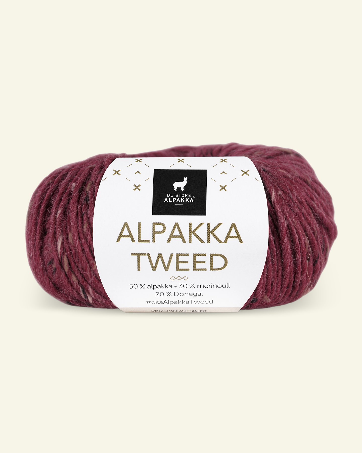 Du Store Alpakka, tweed wool yarn "Alpakka Tweed", deep red (116) 90000527_pack