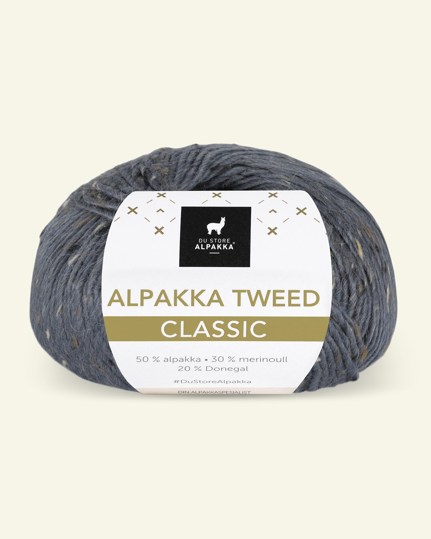 Du Store Alpakka, tweed wool yarn "Tweed Classic", greyblue (129) 90000543_pack