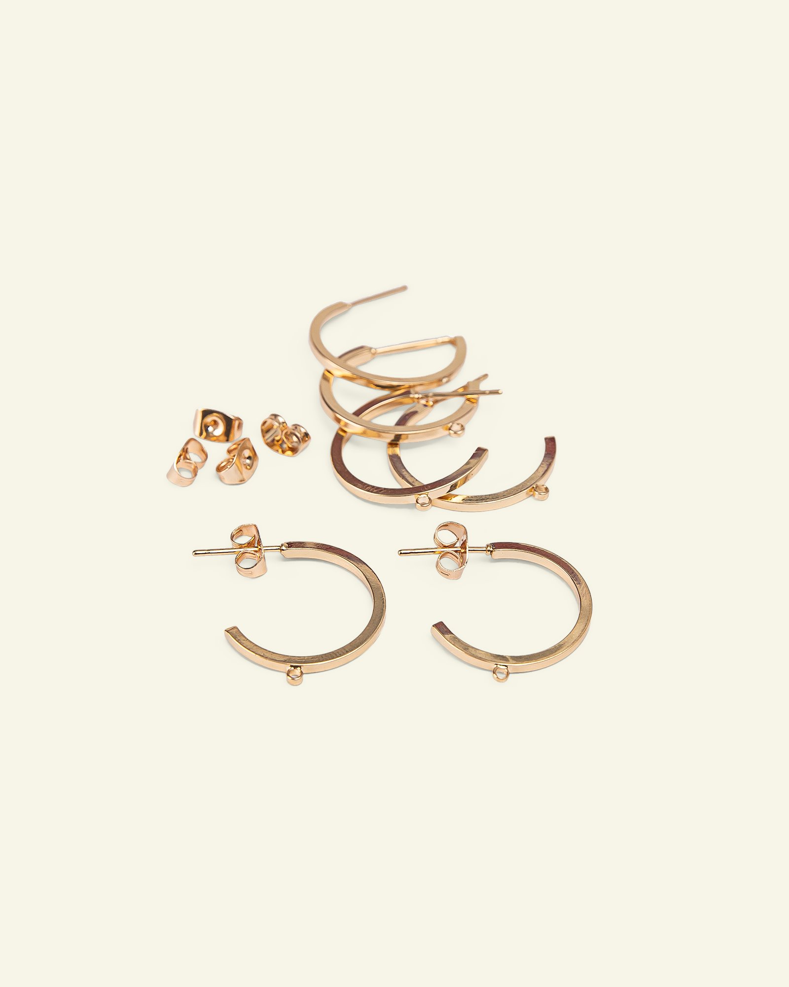 Ear ring hoops 21mm gold colored 6pcs 45380_pack