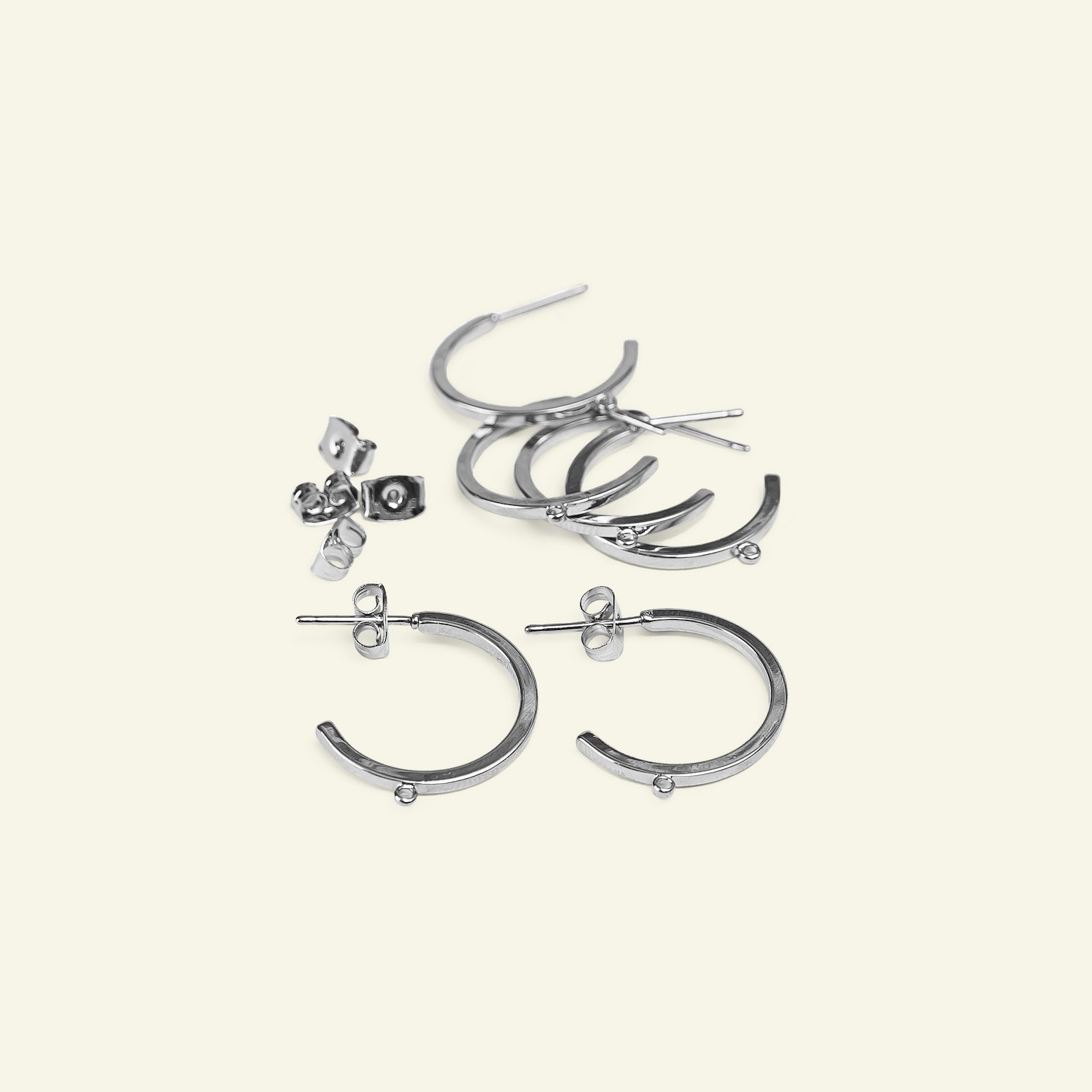 Ear ring hoops 21mm silver colored 6pcs 45381_pack