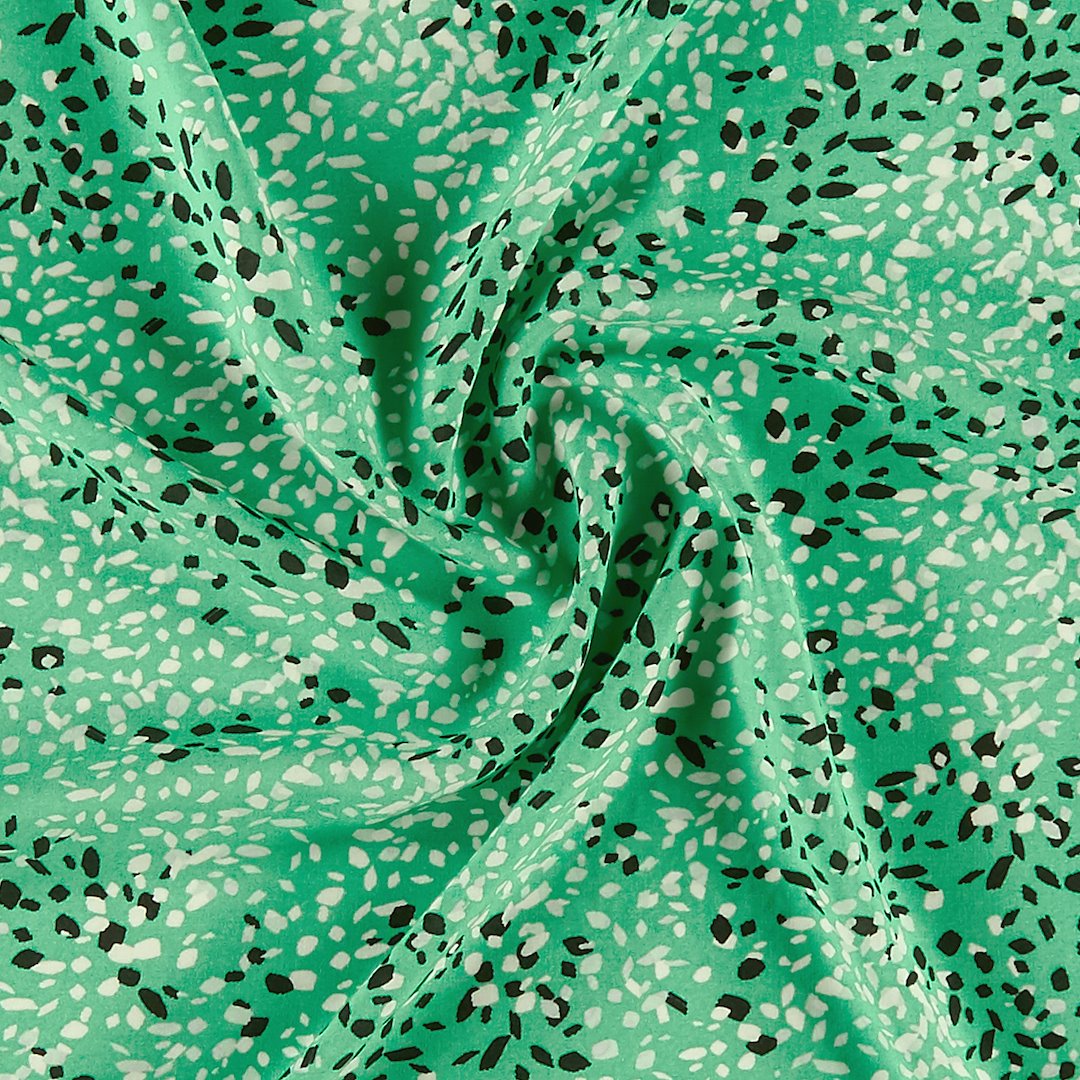 Billede af Ecovero vævet viscose grøn med konfetti