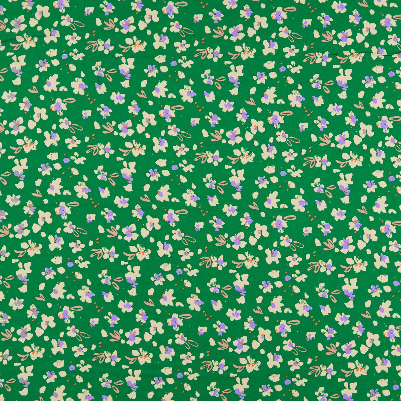 Ecovero woven viscose green with flowers 710820_pack_sp