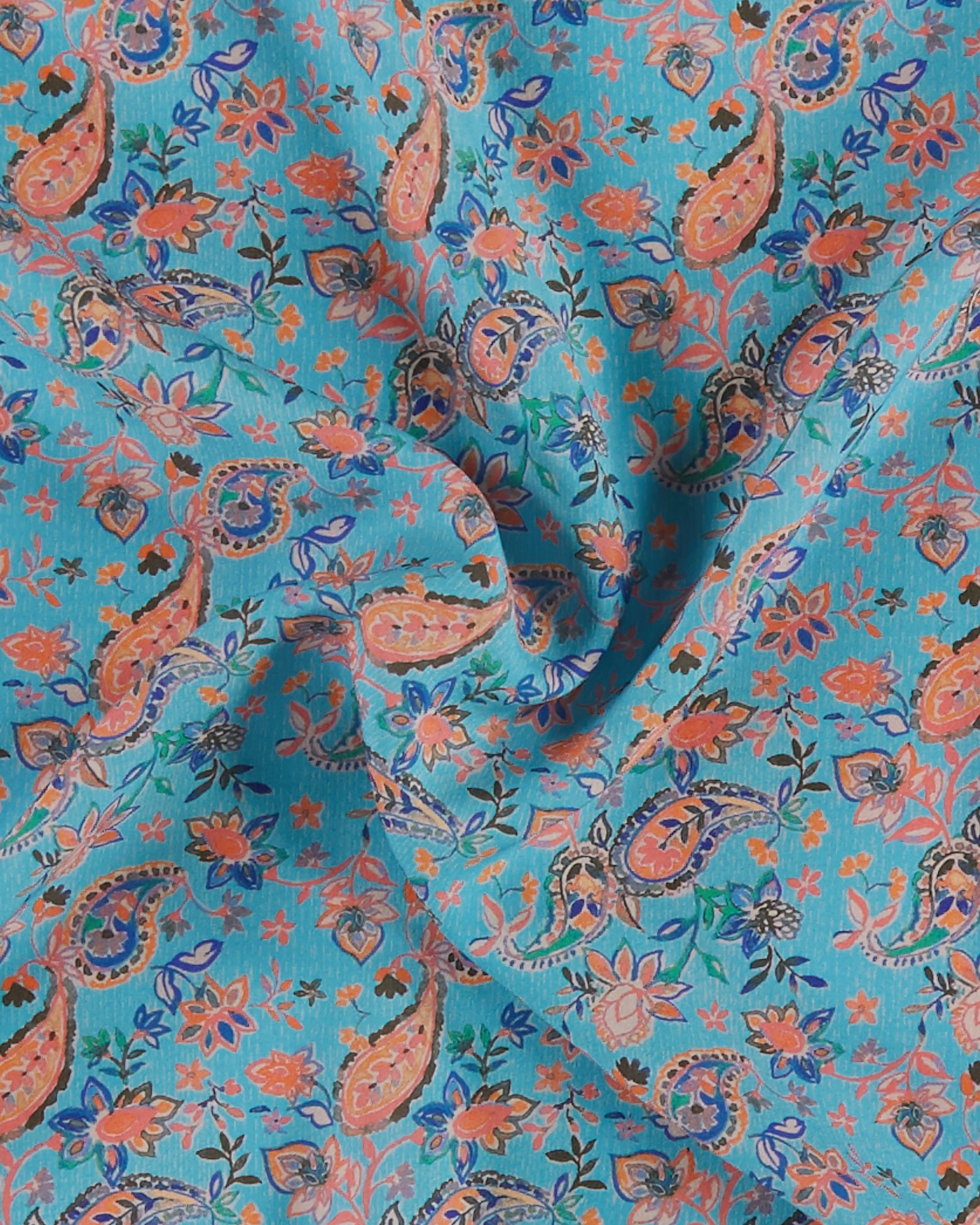 Ecovero woven viscose turquoise paisley 710837_pack