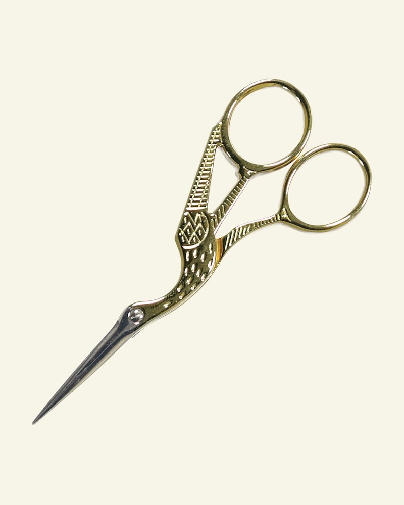 Embroidery scissor stork 11,4cm gold 1pc 42028_pack