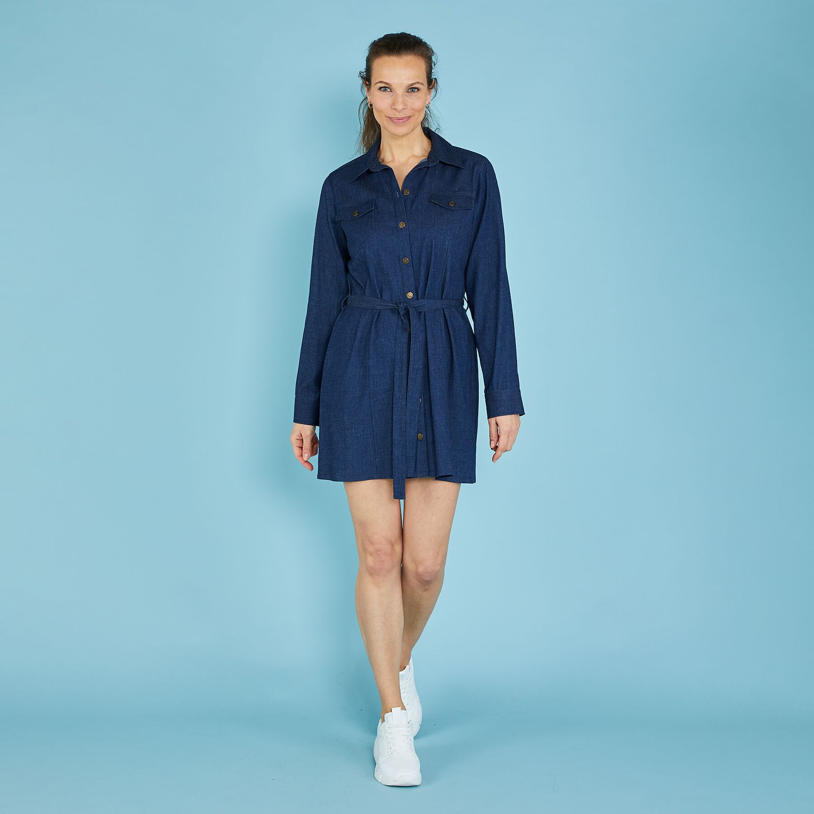 Fitted shirt dress with tie belt, 40/12 p23176000_p23176001_p23176002_p23176003_p23176004_pack_d