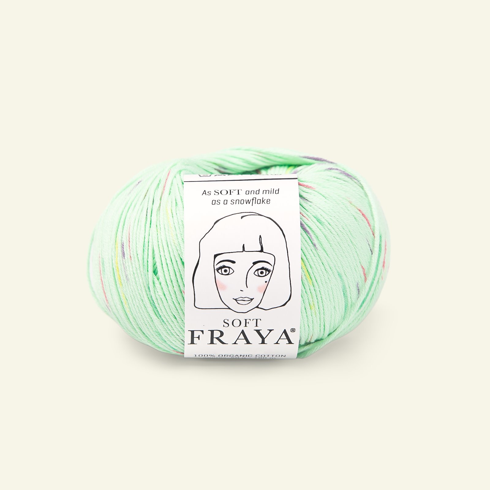 FRAYA, 100% Biowolle "Soft", Grün gesprenkelt 90063597_pack