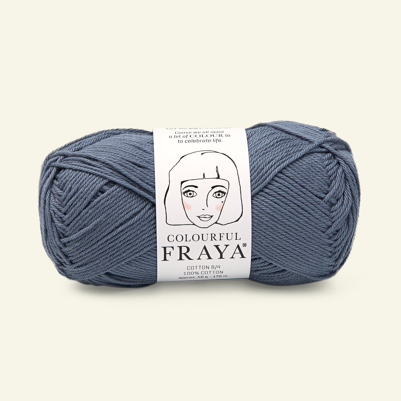 FRAYA, 100% bomuldsgarn, Cotton 8/4, "Colourful", blå 90060021_pack