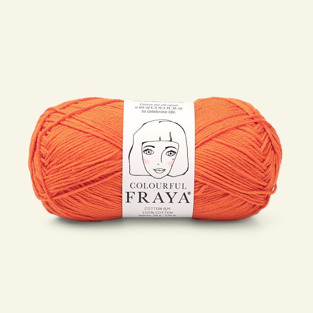 Billede af FRAYA, 100% bomuldsgarn, Cotton 8/4, "Colourful", brændt orange