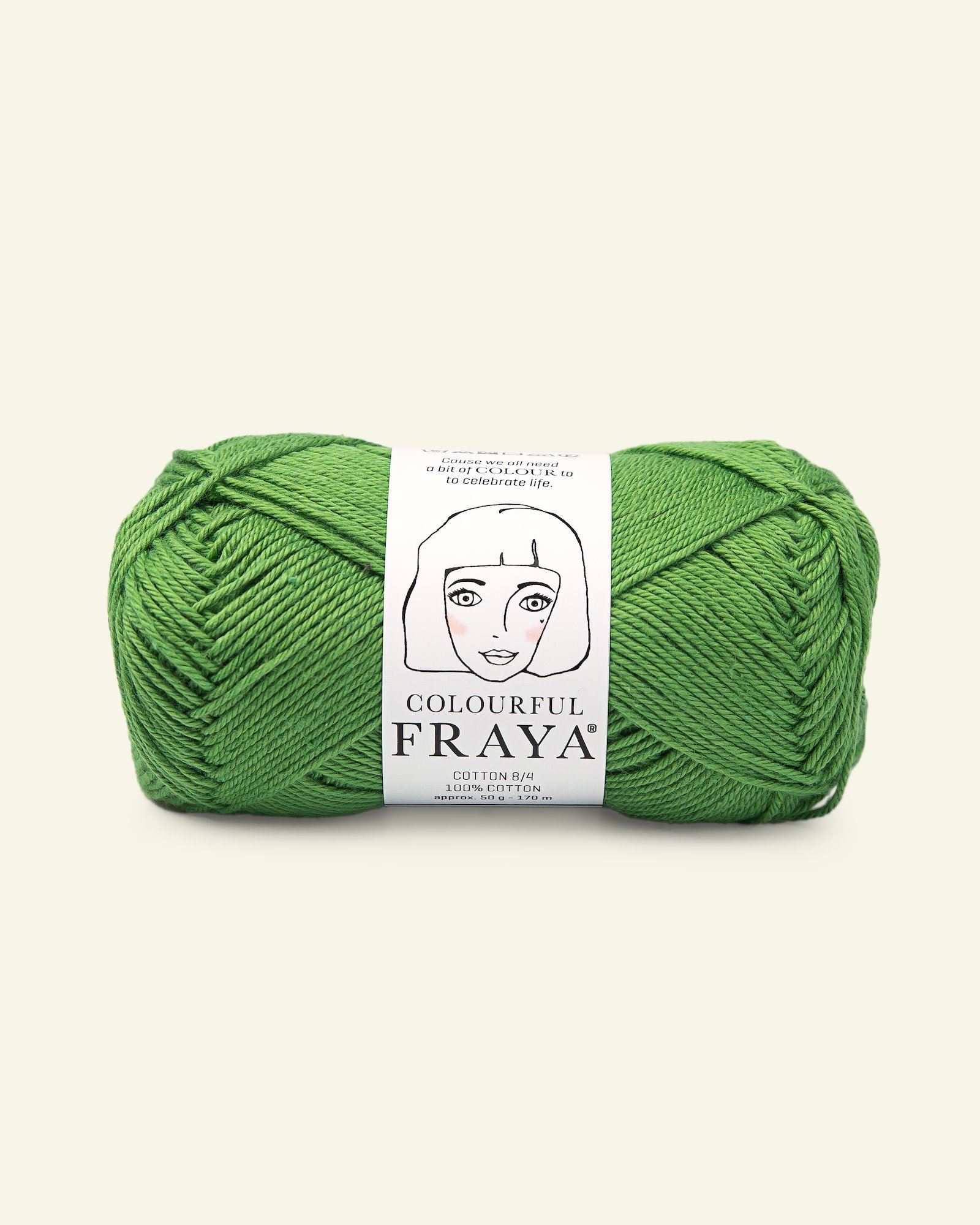 FRAYA, 100% bomuldsgarn, Cotton 8/4, "Colourful", græs grøn 90060076_pack