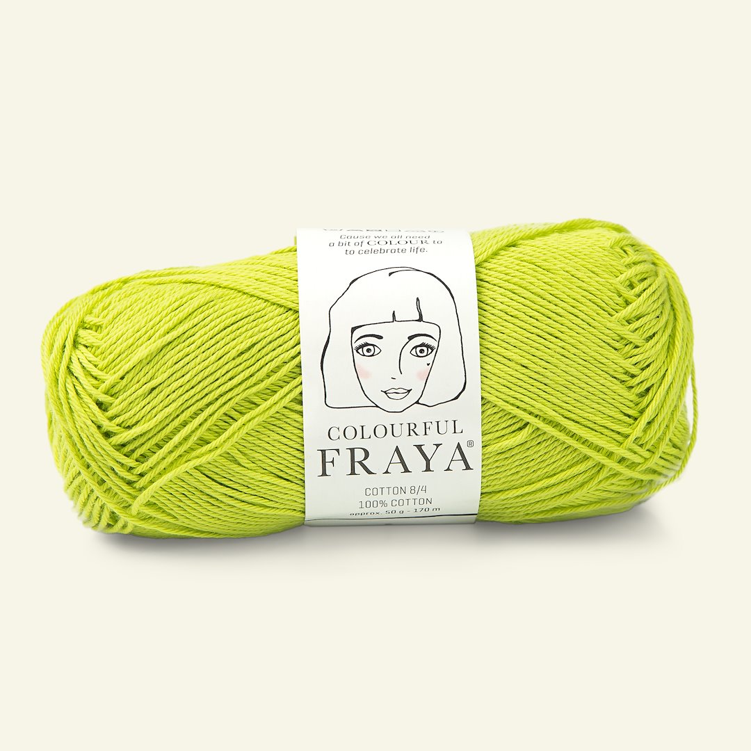 Billede af FRAYA, 100% bomuldsgarn, Cotton 8/4, "Colourful", lime