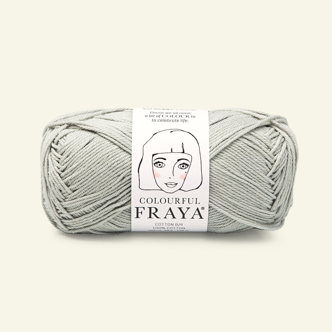 Se FRAYA, 100% bomuldsgarn, Cotton 8/4, "Colourful", lys grå hos Selfmade