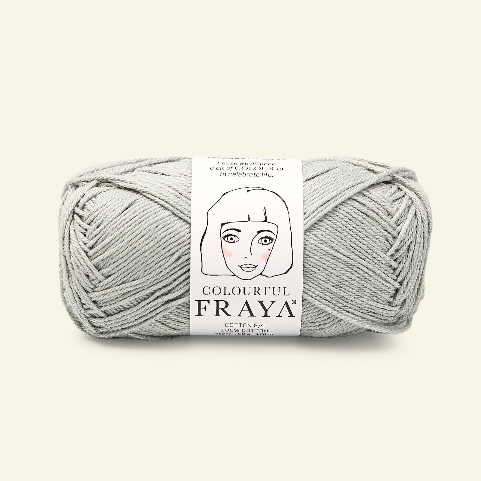 FRAYA, 100% bomuldsgarn, Cotton 8/4, "Colourful", lys grå 90060040_pack