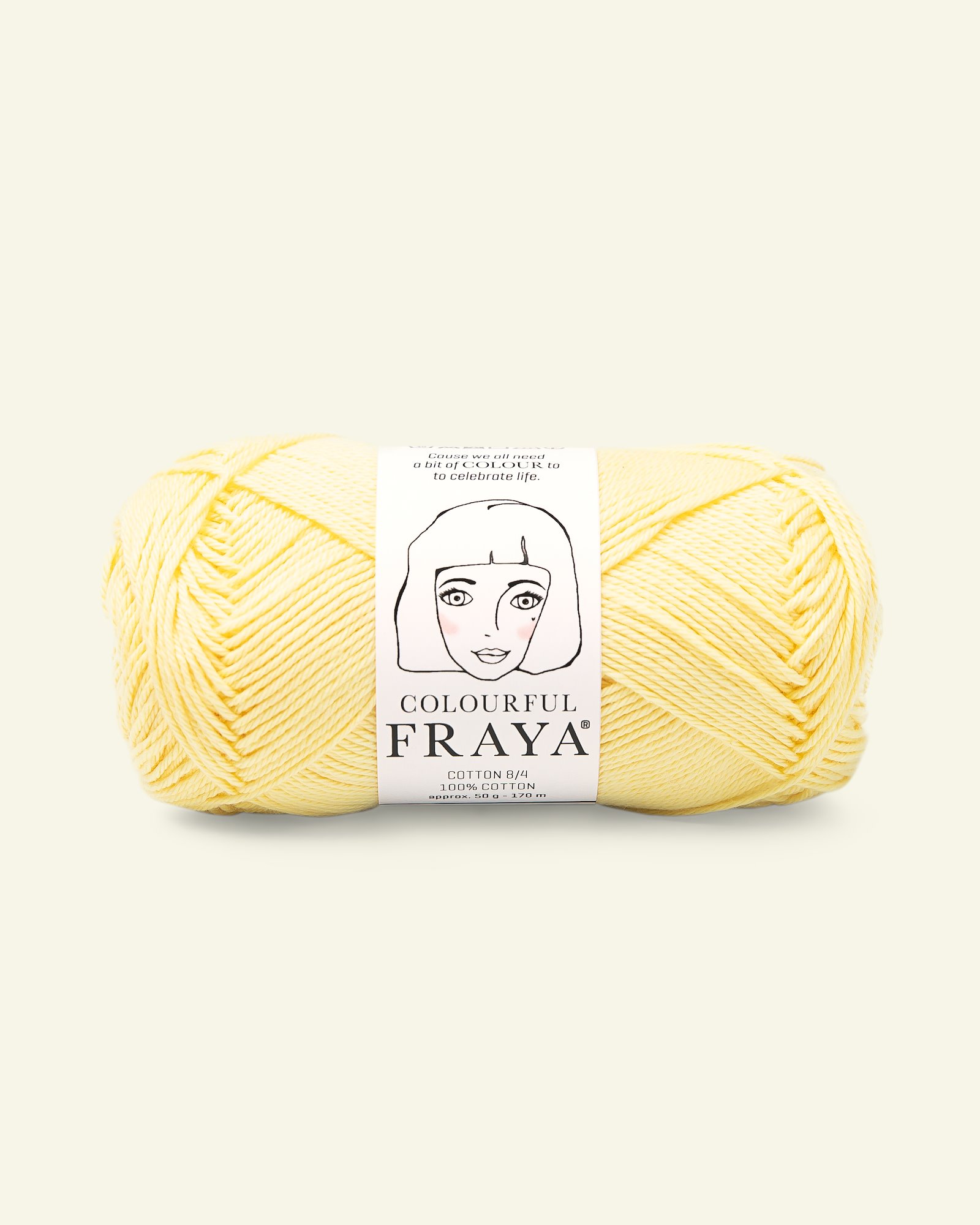 FRAYA, 100% bomuldsgarn, Cotton 8/4, "Colourful", lys gul 90060004_pack