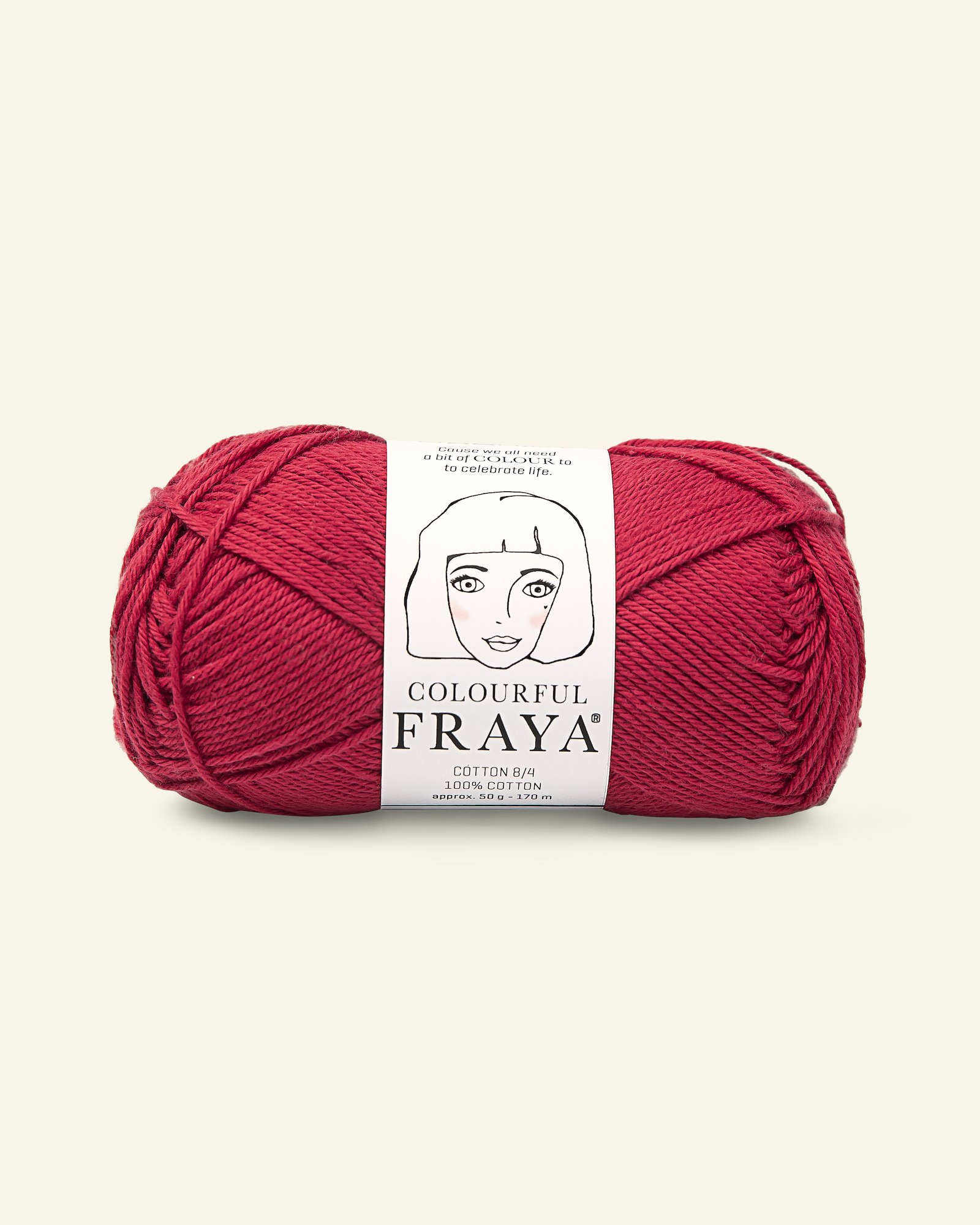 FRAYA, 100% bomuldsgarn, Cotton 8/4, "Colourful", mørk rød 90060012_pack