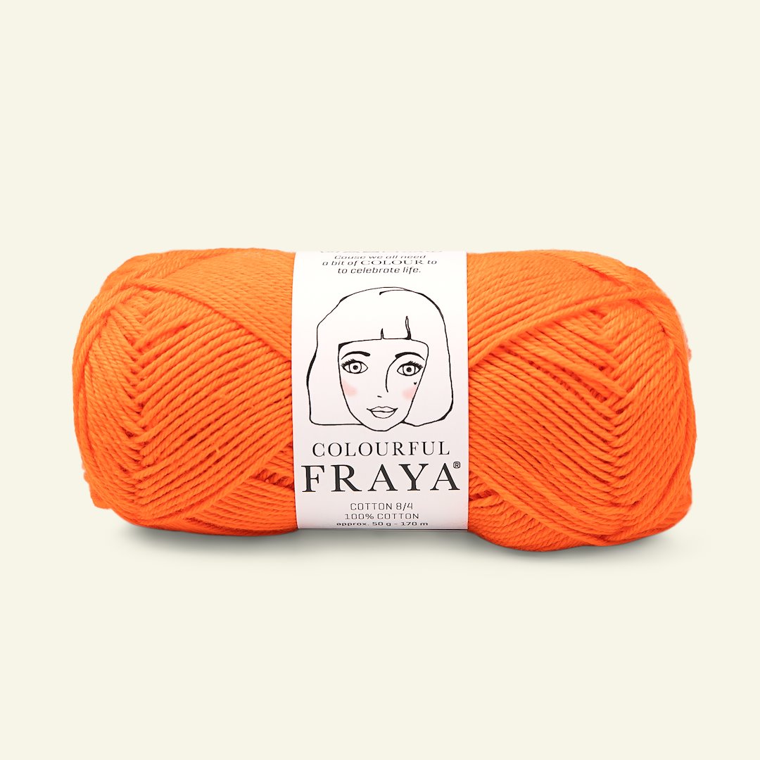 Se FRAYA, 100% bomuldsgarn, Cotton 8/4, "Colourful", orange hos Selfmade