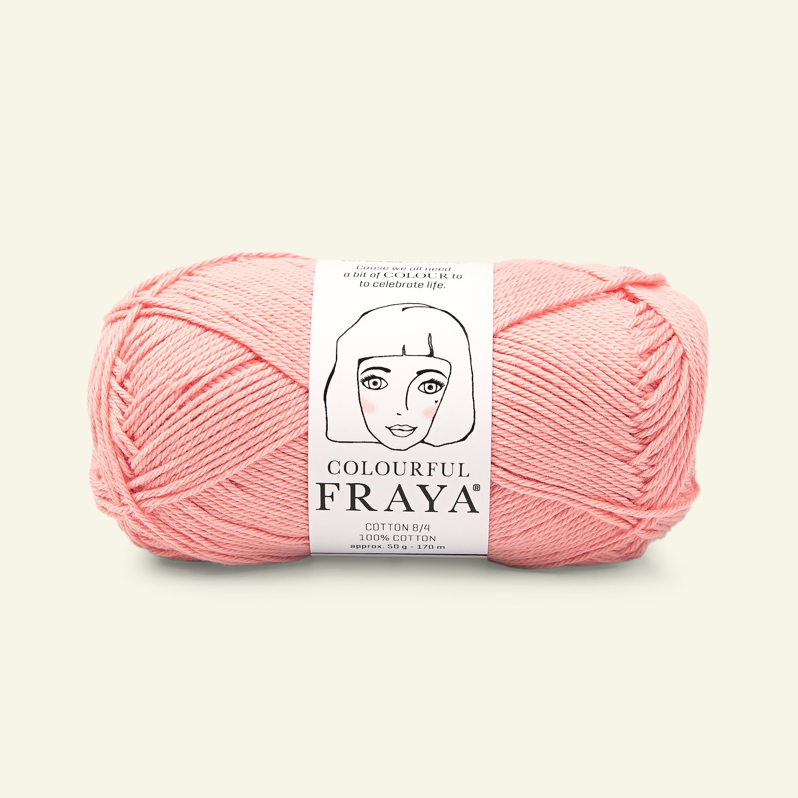 FRAYA, 100% bomuldsgarn, Cotton 8/4, "Colourful", peach 90060059_pack