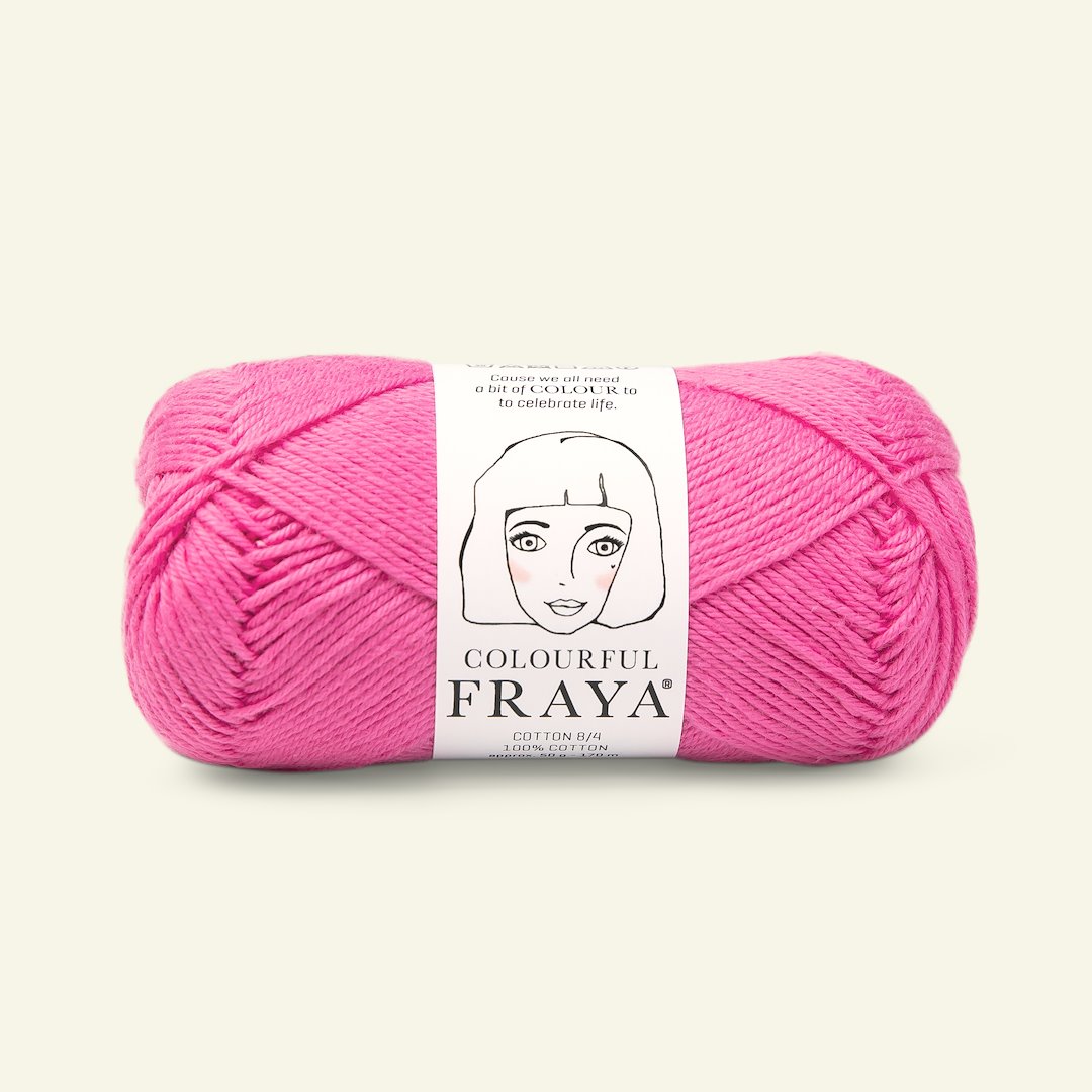 Se FRAYA, 100% bomuldsgarn, Cotton 8/4, "Colourful", pink hos Selfmade