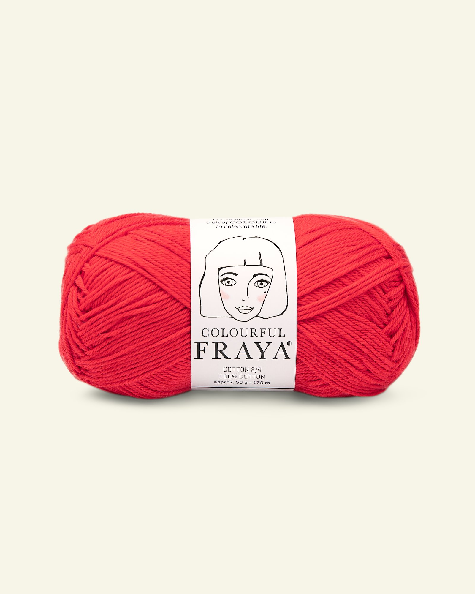 FRAYA, 100% bomuldsgarn, Cotton 8/4, "Colourful", rød 90060011_pack