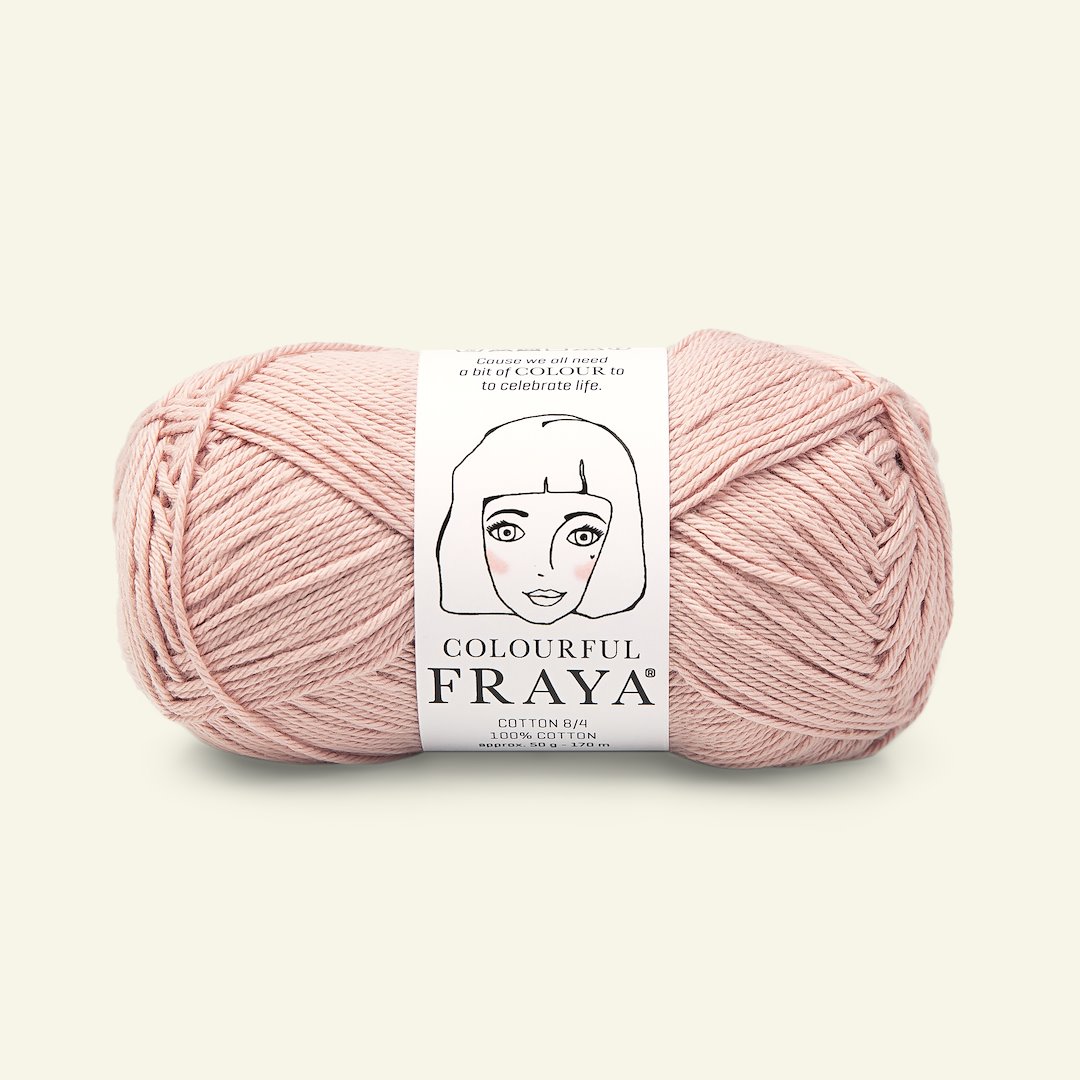 Se FRAYA, 100% bomuldsgarn, Cotton 8/4, "Colourful", støvet rosa hos Selfmade